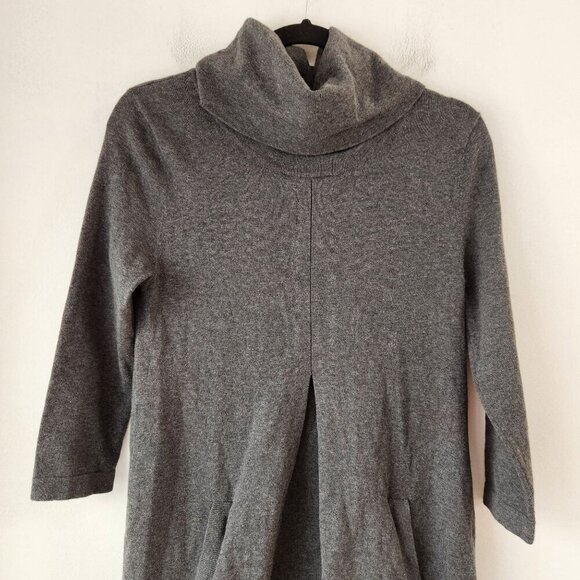 Tyler Boe Cashmere Blend Grey Knit Kim Sweater Dress Turtleneck Pockets XS - Picture 4 of 7